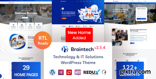 Themeforest - Braintech - Technology &amp; IT Solutions WordPress Theme 29621951 v2.5.4 - Nulled