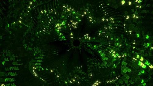 Videohive - Abstract Glowing Green Particles 4K - 48067382 - 48067382