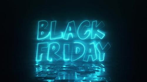Videohive - Black Friday Neon Style Blue Color - 48067469 - 48067469
