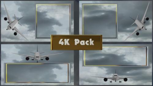 Videohive - 4K Pack of Advertising Clips with Airplane Flights - 48068006 - 48068006