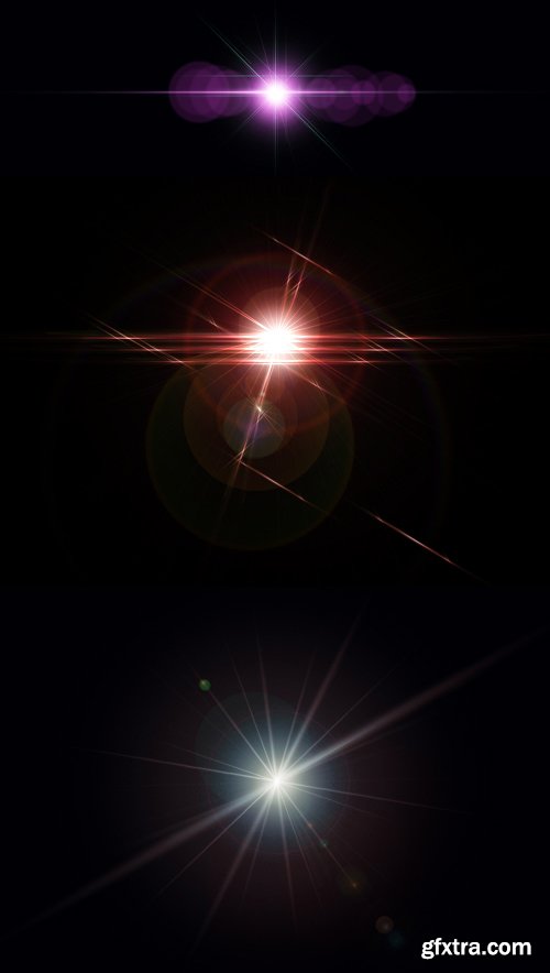 Abstract Colorful Lens Flare Glowing PSD Effets Collection