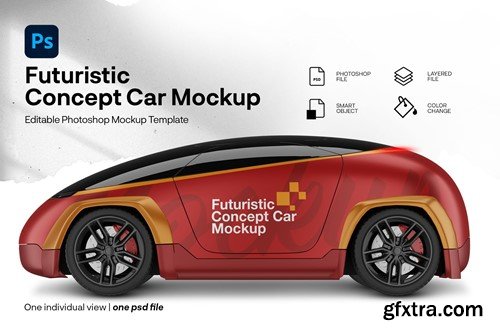 Futuristic car mockup FQB6FXQ