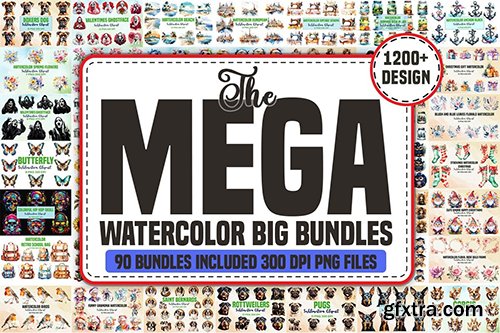 The Mega Watercolor Big Bundle The Mega Watercolor Big Bundle