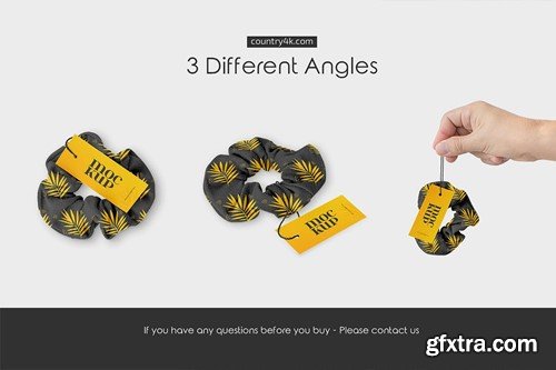 Hair Scrunchie with Label Mockup Set F72ACTG