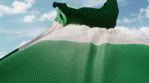 Videohive - Wavy Flag of Nigeria Blowing in the Wind in Slow Motion Waving Official Nigerian Flag Team Symbol - 48148305 - 48148305