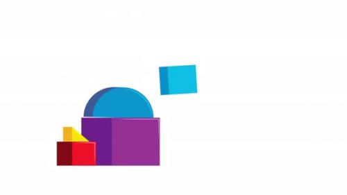 Videohive - 2D Colorful Blocks Toy Background 4K - 48148570 - 48148570