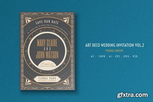 Art Deco Wedding Invitation Vol.2 EZFVWN5