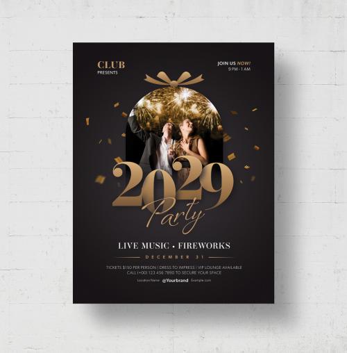 New Year's Eve Party Flyer Layout for NYE Event 644712681