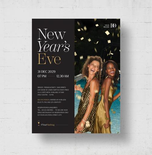 New Year's Eve Flyer Layout for NYE Party Event 644712680