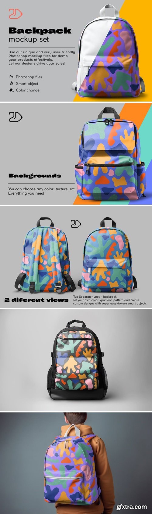 Backpack Mockup Set YHVUFH9