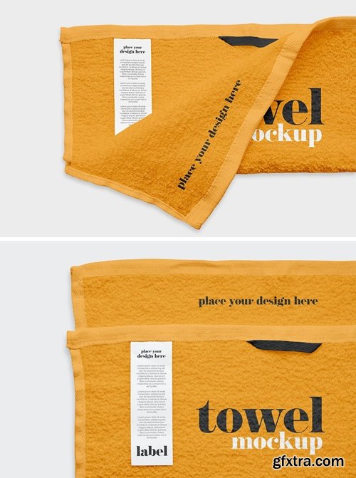 Label on Towel Mockup 25PPADG Label on Towel Mockup 25PPADG