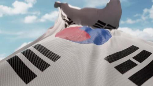 Videohive - Wavy Flag of South Korea Blowing in the Wind in Slow Motion Waving Official South Korea Flag Team - 48234641 - 48234641