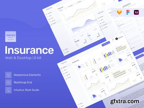 Indigo Insurance Admin Dashboard Web UI Kit Ui8.net