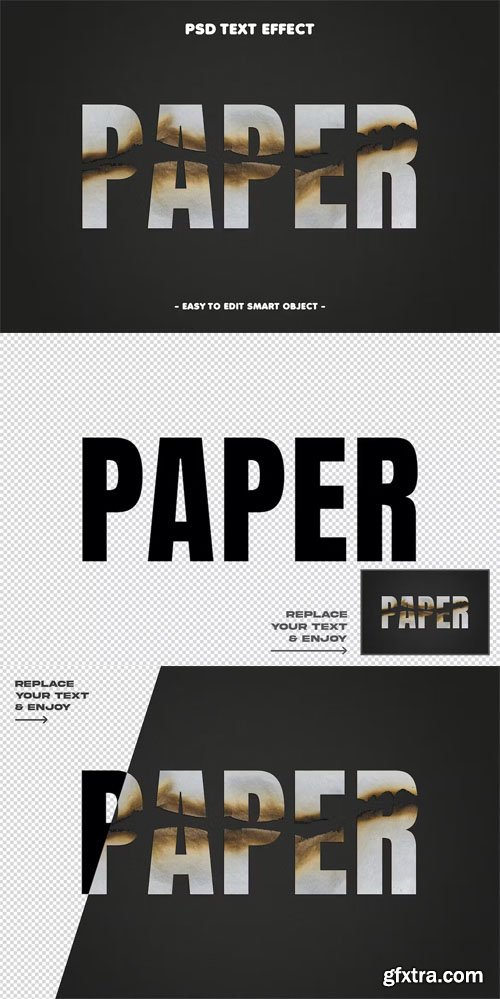 Paper Burn Grunge Textured Text Effect
