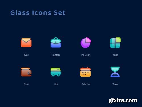 Glass Icons Set Ui8.net