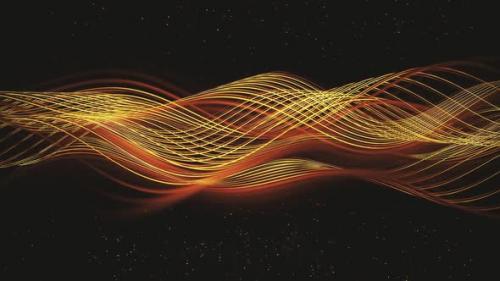 Videohive - Gold Smooth Lines and Particles - 48354576 - 48354576