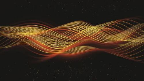 Videohive - Gold Smooth Lines and Particles - 48354578 - 48354578