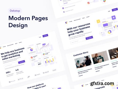 Growthly - SaaS Analytics & Sales Web UI Kit Ui8.net