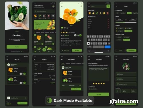 Groshop - Grocery App UI Kit Ui8.net