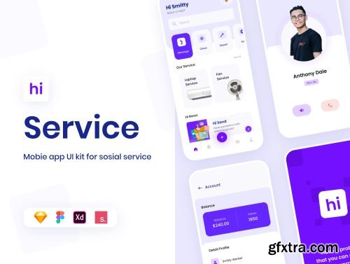 Hi - Social Service App UI KIT Ui8.net