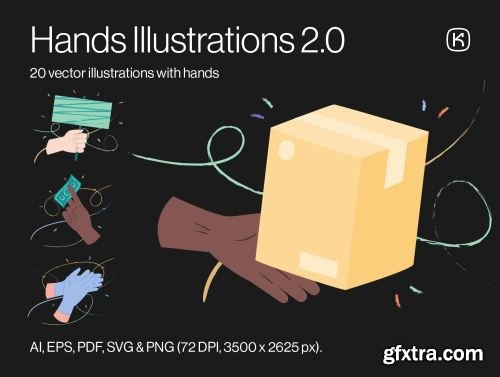 Hands Illustrations 2.0 Ui8.net
