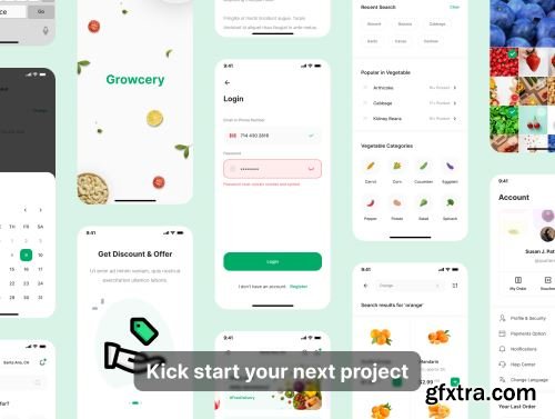 Growcery - Grocery App UI Kit Ui8.net
