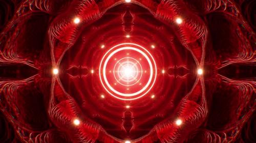 Videohive - Glowing Red Light Circle Organic Pattern Tunnel - 48383688 - 48383688