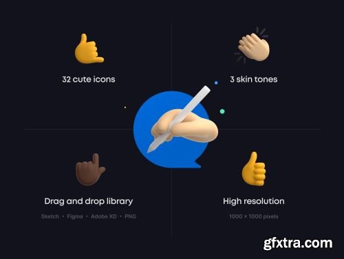 Gestures: 3D Emoji Pack Ui8.net