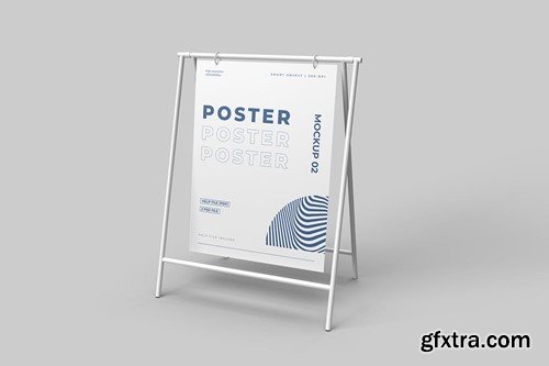 Advertising Hanging Poster Banner Mockup WAD36R8