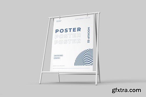 Advertising Hanging Poster Banner Mockup WAD36R8