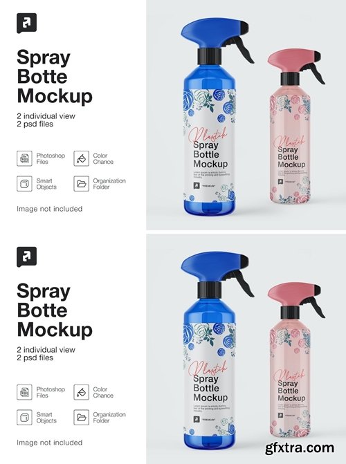 Plastic Spray Bottle Mockup 6H2AXEM Plastic Spray Bottle Mockup 6H2AXEM