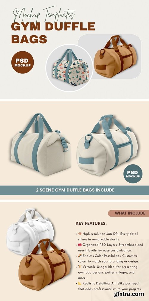 Gym Duffle Bags Mockup 67HRZRV Gym Duffle Bags Mockup 67HRZRV
