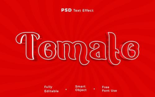Premium PSD | Tomato 3d editable text effect style psd with background Premium PSD