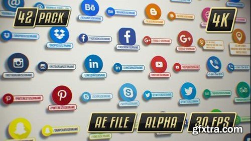 Videohive Animated Social Media Icons Pack with Lower Thirds 21795251