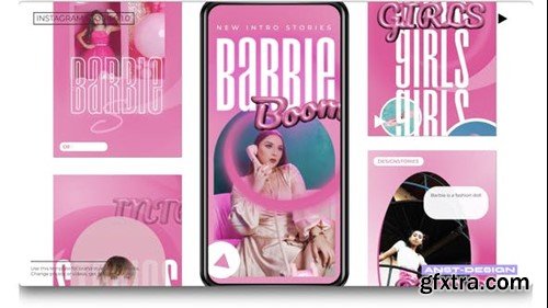 Videohive Stories Instagram Pink Barbie 47886712