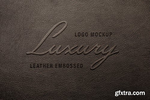 Pressed Leather Luxury Logo Mockup GFLKA8F Pressed Leather Luxury Logo Mockup GFLKA8F