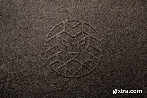 Pressed Leather Luxury Logo Mockup GFLKA8F Pressed Leather Luxury Logo Mockup GFLKA8F