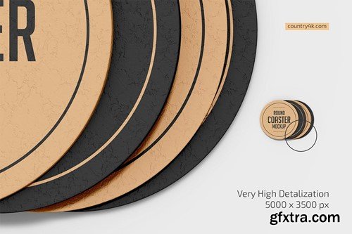 Round Beer Coaster Mockup Set 4EFM2KC