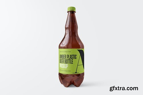 Amber Plastic Beer Bottle Mockup HJPTEU5 Amber Plastic Beer Bottle Mockup HJPTEU5