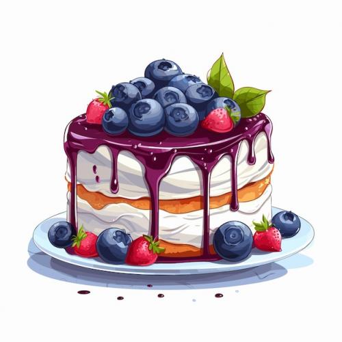 Premium Vector | Sweet dessert in watercolor style watercolor clip art set of cake and cake slices Premium PSD