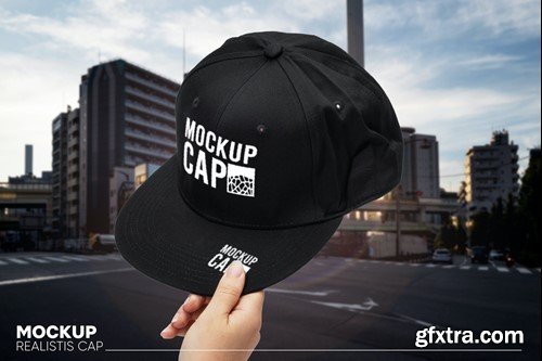 Cap Black Mockup HZYJLNT