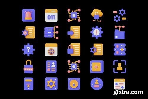 Data 3D Icons EJ5LXDH