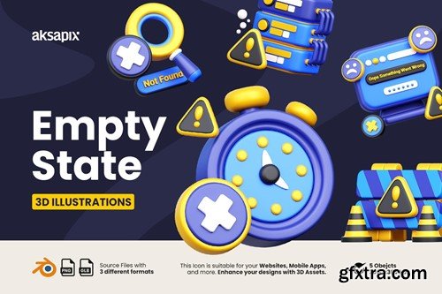 Empty State 3D Illustrations JZZJ3MD
