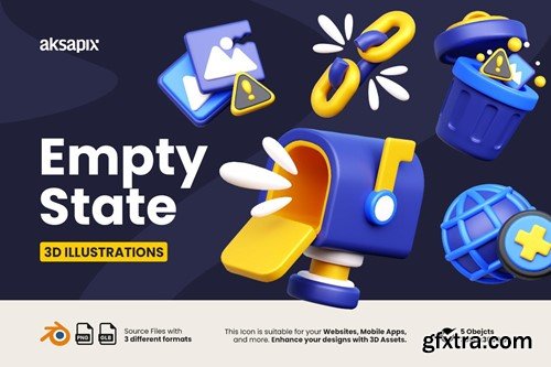 Empty State 3D Illustrations MXSHHSZ