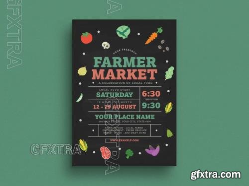 Chalkboard Farmer Market Event Flyer Layout 529495670