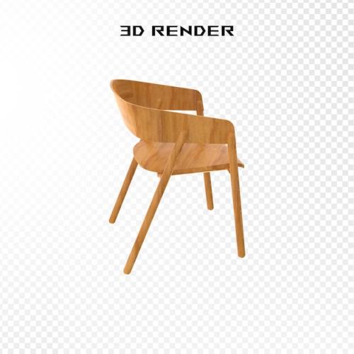 Premium PSD | Classic wooden chair 3d rendering on transparent background psd Premium PSD