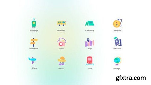 Videohive Travel - Icons Set 48918715 Videohive Travel - Icons Set 48918715
