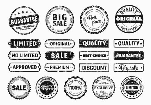 21 Vintage Stamp Style Label and Sticker Layouts - 124785281
