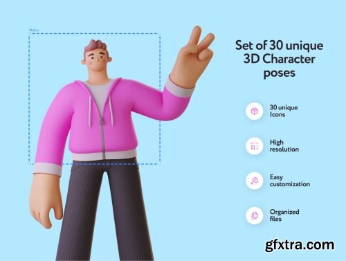 Ponty Student 3D Character Set Ui8.net