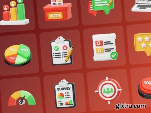 Polling And Survey 3D Icon Ui8.net